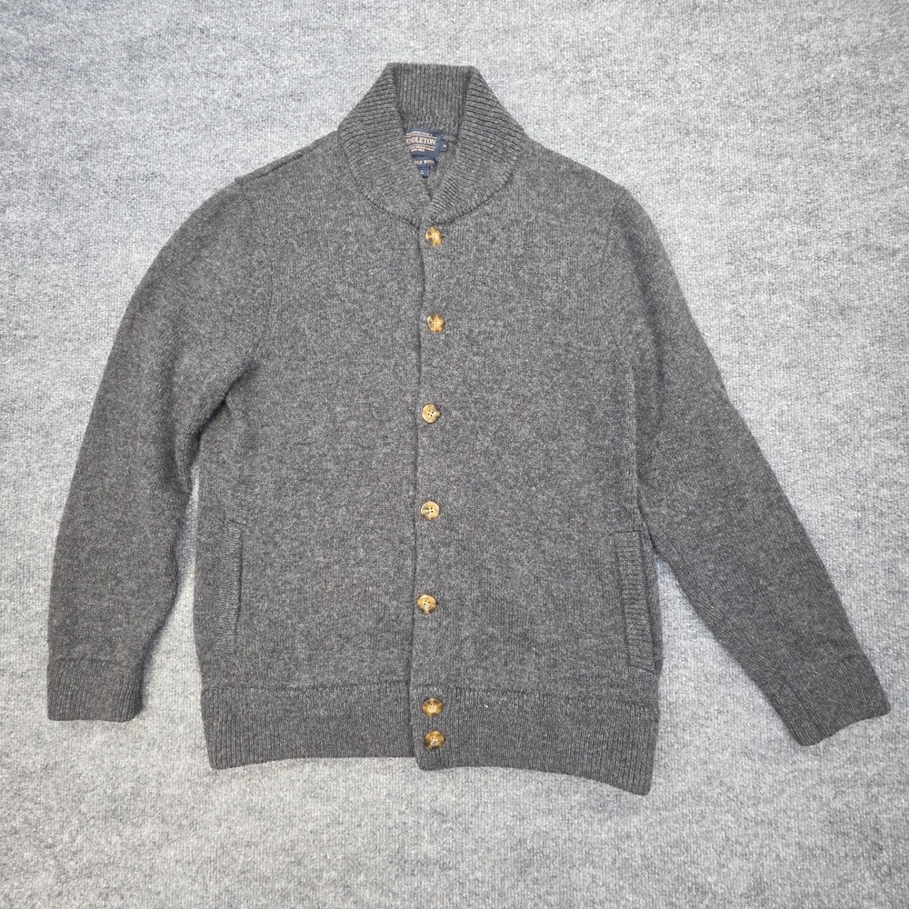 Pendleton Wool Cardigan Men's M Gray Shetland Collection Washable Wool